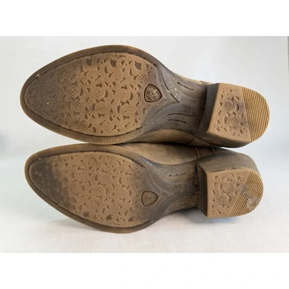 Ariat Boot Women Sz 7.5B Brown Taupe Reina Leather Cowgirl Western Slouch Bootie - Picture 10 of 10